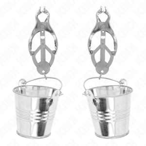 KINK - PINZAS PARA PEZONES ESTILO JAPONÉS CON CUBOS PLATEADO