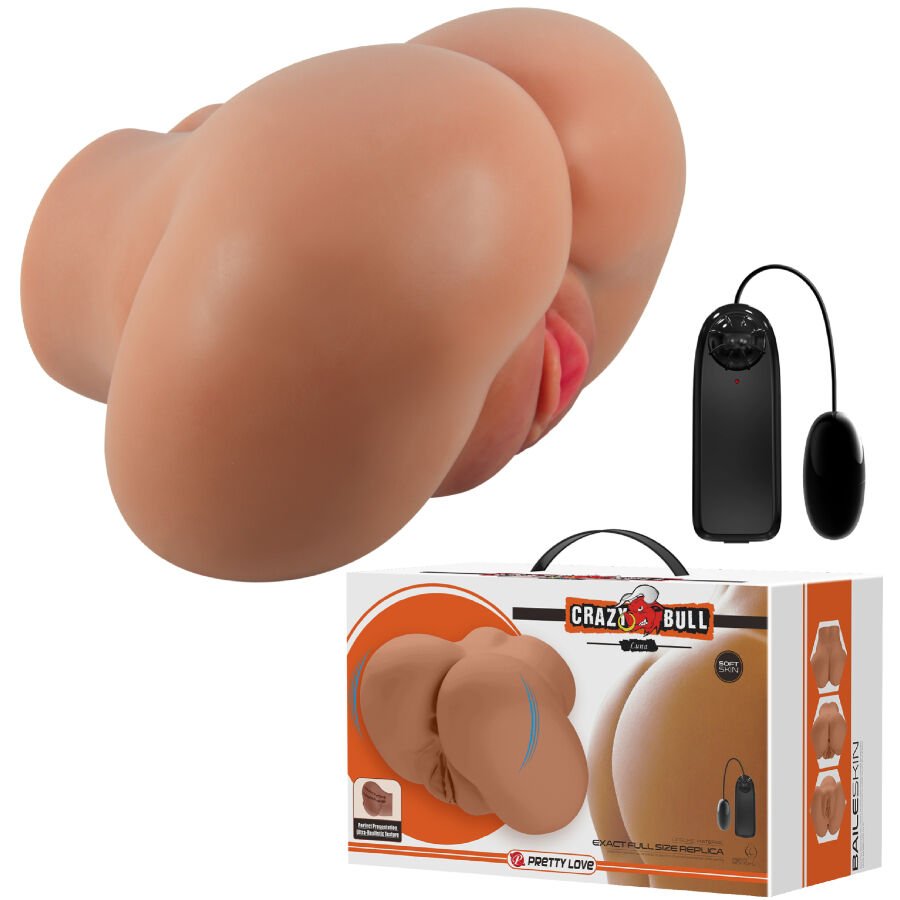 CRAZY BULL - LUNA TRASERO VIBRADOR CON VAGINA Y ANO REALÍSTICO CONTROL REMOTO