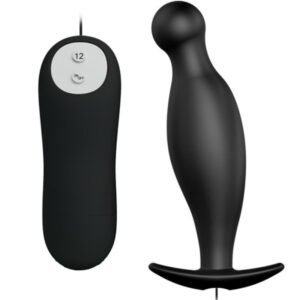 PRETTY LOVE - PLUG ANAL SILICONA 12 MODOS VIBRACIÓN NEGRO