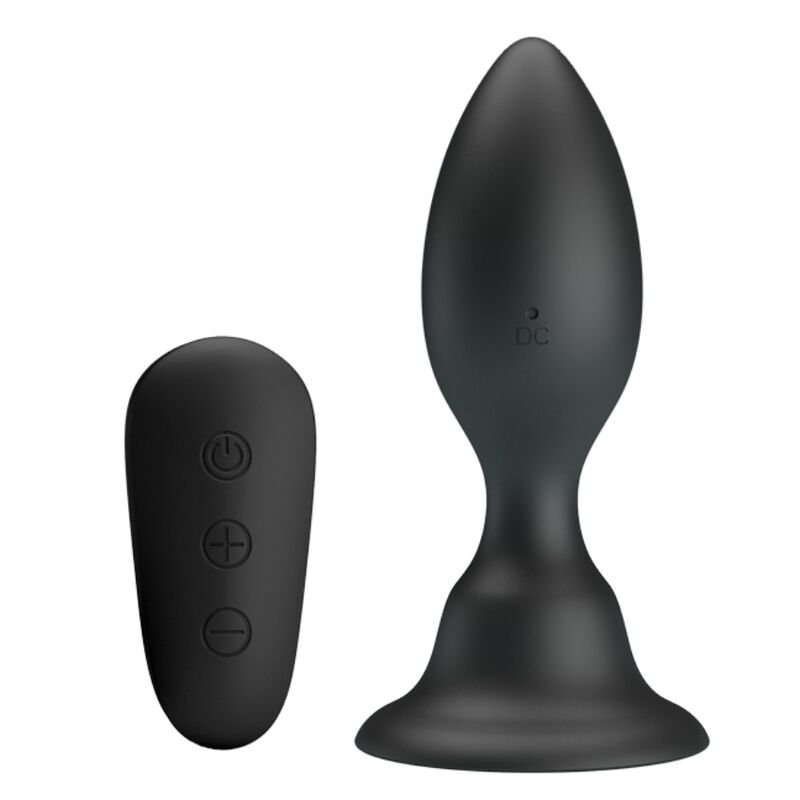 MR PLAY - PLUG ANAL CON VIBRACIÓN NEGRO CONTROL REMOTO