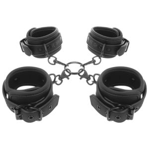 FETISH SUBMISSIVE - SET ESPOSAS MANOS Y TOBILLOS CON FORRO DE NEOPRENO